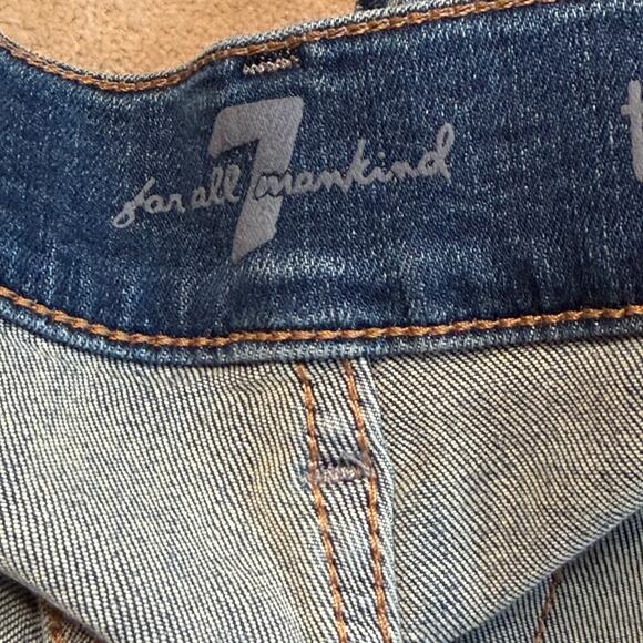 7 For All Mankind Medium Blue Straight Leg Denim Jeans Men's Size 38 x 32 - Picture 6 of 10